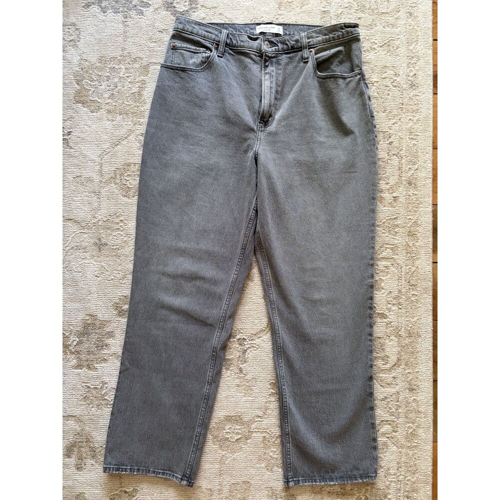 Abercrombie & Fitch Ultra High Rise Straight Leg Grey Casual Work Jeans